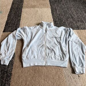 Missguided Sean John Light Blue Velour Jacket- Size US 0